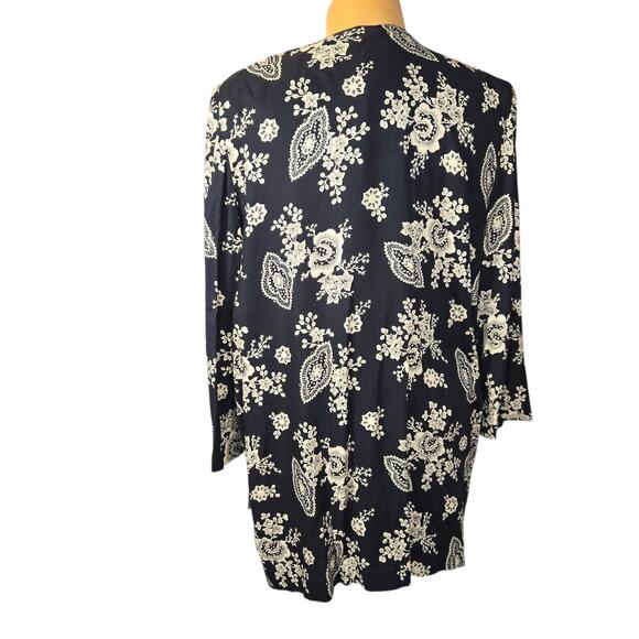 Lew Magram New York Vintage Floral Paisley Open Front Cardigan Size 14 USA Union - Picture 5 of 13